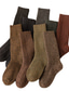 cheap Men&#039;s Socks-Men&#039;s 3 Pairs Socks Wool Socks Stockings Casual Socks Winter Socks Wine Red Black Color Solid Colored Casual Daily Warm Winter Fashion Comfort