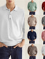 billiga tröja för män-Herr POLO Shirt Stickad Polo Golftröja Slät Nedvikt Vit Ljusgrön Rodnande Rosa Vin Marinblå Gata Dagligen Långärmad krage skjortor Kläder Mode Ledigt Bekväm
