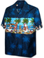 tanie Męskie koszule z nadrukiem-Męskie Koszula Letnia koszula Koszula Aloha Kwiaty Drzewo kokosowe Wzory graficzne Wieczorne Biały Czerwony Niebieski Fioletowy Zielony Druk 3D Na zewnątrz Ulica Krótki rękaw Przycisk w dół Nadruk