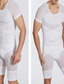 tanie Piżama-Męskie Gorset profilujący Trener talii Modelowanie ciała Czyste kolory Prosty Wygoda Dom Codzienny Nylon Odchudzanie Półgolf Bez rękawów Zima Jesień Czarny Biały