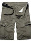 cheap Cargo Shorts-Men&#039;s Cargo Shorts Shorts Pocket Plain Comfort Breathable Knee Length Work Casual Daily Fashion Streetwear Green Black