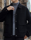 cheap Men&#039;s Jackets &amp; Coats-Men&#039;s Winter Jacket Corduroy Jacket Winter Coat Durable Casual / Daily Daily Wear Vacation To-Go Single Breasted Turndown Warm Ups Comfort Leisure Jacket Outerwear Solid / Plain Color Pocket Black