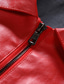 cheap Men’s Furs &amp; Leathers-Men&#039;s Faux Leather Jacket Biker Jacket Daily Wear Work Winter Long Coat Regular Fit Warm Casual Casual Daily Jacket Long Sleeve Pure Color With Belt Light Red Black