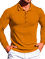 ieftine pulover polo tricotat-Bărbați Tricou POLO Cămașă de golf Mată Răsfrânt Negru Galben Verde Militar Kaki Gri Deschis Casual Zilnic Manșon Lung Buton în jos Îmbrăcăminte Modă Șic Stradă