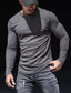 ieftine Tricouri casual pentru bărbați-Bărbați Tricou Culoare solidă Stil Nautic Negru Gri Alb Stradă Sport Manșon Lung Îmbrăcăminte De Bază Designer Casual Comfortabil