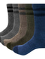 Недорогие мужские носки-Муж. 5 пар Носки Компрессионные носки Толстые короткие носки Носки для пешеходного туризма Мода Удобная обувь Хлопок Контрастных цветов Повседневные Спорт Теплые Наступила зима Разные цвета Синий