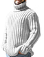 Недорогие мужской пуловер-свитер-Муж. Вязаная ткань Пуловер Свитер Рельефный узор Вязать Укороченный Трикотаж Сплошной цвет Хомут Сохраняет тепло Современный современный Офис На каждый день Одежда Наступила зима Черный Синий M L XL