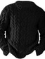 tanie sweter męski sweter-Męskie Sweter Sweter sweter Prążkowany Robić na drutach Skrócona długość Dzianiny Półgolf Współczesny współczesny Dzienne zużycie Wyjściowe Odzież Jesień i zima Czarny Granatowy S M L