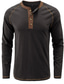 billige Casual T-shirts til mænd-Herre Henley-skjorte Lang ærmet skjorte Vanlig Henley Gade Ferie Langærmet Tøj Bomuld Mode Afslappet Bekvem