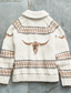 billige cardigan sweater til mænd-Herre Strikke Lomme Retro Totem Aftæpning Gade Afslappet Gade Daglig Tøj Vinter Grå S M L / Langærmet