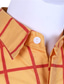 abordables chemises décontractées pour hommes-Homme Chemise Plaid Col rabattu Jaune bleu marine Orange Soirée Travail manche longue Bouton bas Imprimer Vêtement Tenue Mode simple Décontractées