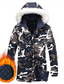 cheap Men&#039;s Downs &amp; Parkas-Men&#039;s Parka Winter Long Pure Color Print Casual Casual Daily Work Daily Wear Warm Army Green Light Blue