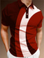 voordelige 3D-polo-Voor heren POLO Shirt Golfshirt Geometrie Strijkijzer Groen Zwart blauw Rood Bruin 3D-afdrukken Buiten Straat Korte Mouw Button-omlaag Afdrukken Kleding Modieus Casual Ademend