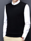 cheap Sweater Vests-Men&#039;s Sweater Vest Wool Sweater Pullover Sweater Jumper Dress Sweater Ribbed Knit Knitted Solid Color Crew Neck Keep Warm Modern Contemporary Work Daily Wear Clothing Apparel Sleeveless Spring &amp;  Fall