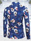 abordables Chaquetas y abrigos de hombre-Hombre Abrigo Cuello Vuelto Bolsillo Azul Piscina Moda Navidad Otoño invierno