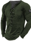 tanie T-shirty 3D męskie-Męskie Podkoszulek Koszulki Graficzny Kołnierz Czarny Fioletowy Wino Zieleń wojskowa Jasnobrązowy Druk 3D Na zewnątrz Codzienny Długi rękaw Wiązanie Nadruk Odzież Podstawowy Designerskie Codzienny