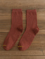 billige sokker for menn-Herre 5 Par Sokker Besetningssokker Hverdagssokker Mote Komfort Bomull Ensfarget Avslappet Daglig Varm Høst vinter Grønn Svart