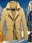 Χαμηλού Κόστους Ανδρικά Μπουφάν &amp; Παλτό-Ανδρικά Χειμερινό παλτό Καμπαρντίνα Καθημερινά Ρούχα Διακοπές Χειμώνας 95% βαμβάκι Διατηρείτε Ζεστό Opritor de Vânt Εξωτερικά ενδύματα Ρούχα Μοντέρνα Θερμαντικά Μονόχρωμο Κουμπί-Κάτω Απορρίπτω