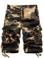 cheap Cargo Shorts-Men&#039;s Cargo Shorts Shorts Pocket Camouflage Comfort Breathable Knee Length Work Casual Daily Fashion Streetwear ArmyGreen Blue