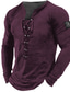 ieftine Tricouri 3D Bărbați-Bărbați Tricou Tricouri Grafic Guler Negru Mov Roșu Vin Verde Militar Maro Deschis Tipărire 3D În aer liber Zilnic Manșon Lung Cu Șiret Imprimeu Îmbrăcăminte De Bază Designer Casual Clasic