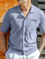 Χαμηλού Κόστους ανδρικά πουκάμισα casual-Ανδρικά Πουκάμισο Συμπαγές Χρώμα Απορρίπτω Βαθυγάλαζο Ανοιχτό Γκρι Σκούρο γκρι Γκρίζο+Μπλε Μπεζ Δρόμος Καθημερινά Κοντομάνικο Κουμπί-Κάτω Ρούχα Μοντέρνα Καθημερινό Άνετο Τσέπη