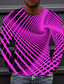voordelige 3D T-shirts voor mannen-Voor heren T-shirt 3D Print Grafische prints Strakke ronde hals Groen blauw Paars Geel Wijn 3D-afdrukken Buiten Straat Lange mouw Afdrukken Kleding Basic Sport Ontwerper Casual