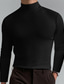billige Casual T-shirts til mænd-Mand Casual skjorte Lang ærmet skjorte Almindelig / Solid Rullekrave ikke-udskrivning EU / US størrelse Hjemmetøj Langærmet Tøj Fritid