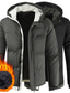 cheap Men&#039;s Downs &amp; Parkas-Men&#039;s Parka Warm Work Daily Wear Pure Color Outerwear Clothing Apparel Casual Casual Daily Green Black White