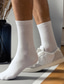 baratos meias masculinas-Homens 4 pares meias de tênis Meias Equipe Meias de Trilha à moda Tradicional / Clássico Cor Sólida / Simples Casual Diário Média Outono/Inverno Preto / Branco