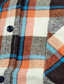 billige Skjorter til mænd-Herre Skjorte Jakkesætsskjorter Skotskternet Aftæpning Grøn Blå Kakifarvet Orange Navyblå udendørs Arbejde Langærmet Knap ned Trykt mønster Tøj Bomuld Mode Forretning Åndbart Bekvem