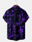 cheap Men&#039;s Printed Shirts-Men&#039;s Shirt Summer Shirt Graphic Prints Flame Turndown Yellow Purple Green 3D Print Outdoor Street Short Sleeves Button-Down Print Clothing Apparel Tropical Hawaiian Designer Casual