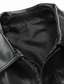 cheap Men’s Furs &amp; Leathers-Men&#039;s Work Jacket Faux Leather Jacket Winter Long Pure Color With Belt Casual Casual Daily Work Daily Wear Warm Black