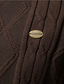billige cardigan sweater til mænd-Herre Cardigan Strikket Helfarve Akryl Fibre Langærmet Sweater Cardigans Rund hals Efterår Vinter Beige