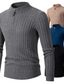 cheap Men&#039;s Pullover Sweater-Men&#039;s Sweater Pullover Sweater Jumper Ribbed Knit Zipper Knitted Solid Color Stand Collar Basic Stylish Daily Holiday Clothing Apparel Winter Fall Black Khaki S M L