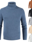 cheap Men&#039;s Pullover Sweater-Men&#039;s Sweater Pullover Knit Solid Color Turtleneck Basic Holiday Clothing Apparel Winter Camel Khaki S M L / Long Sleeve