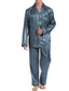 cheap Pajamas-Men&#039;s Sleepwear Silk Pajama 2 Pieces Stripe Simple Comfort Home Daily Faux Silk Breathable Lapel Long Sleeve Pant Pocket Fall Spring Blue
