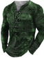 billige 3D-herreskjorter-Herre T-shirt T-Shirts Grafisk Krave Vin Grøn Blå militærgrøn Mørkegrå 3D-udskrivning udendørs Gade Langærmet Blondér Trykt mønster Tøj Basale Designer Afslappet Klassisk
