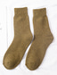 olcso férfi zokni-Férfi 3 pár Zokni Gyapjú zokni Túrazokni Alkalmi zoknik Téli zokni Divat Kényelmes Egyszínű Hétköznapi Napi Vastag Tél Fekete Medence