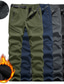 cheap Cargo Pants-Men&#039;s Cargo Pants Softshell Pants Combat Trousers Winter Pants Snow Pants Elastic Waist Zipper Pocket Solid Color Thermal Warm Fleece Lining Sports Outdoor Daily Casual Athleisure Black Navy Blue