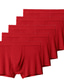 abordables Ropa interior masculina-Hombre Paquete de 5 Boxers Cortos Bragas básicas Boxer Transpirable Suave Color puro Media cintura Negro Rojo