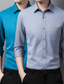 billiga Formella skjortor-Herr Skjorta Knapp upp skjorta Skjorta med krage Icke-järnskjorta Kurva Nedvikt Sjöblå Blågrön Svart Vit Ljusgrön Arbete Utekväll Långärmad Kläder Affär Bekväm Herre