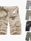billiga Cargo-shorts-Herr Cargo-shorts Shorts Ficka Slät Komfort Andningsfunktion Knelängd Arbete Ledigt Dagligen 100 % bomull Mode Streetwear ArmyGreen Svart