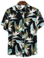 halpa Havaiji-paidat-Miesten Paita Havaiji paita Button Up paita Kesä paita Rento paita Musta Valkoinen Keltainen Vaalean vihreä Punastuvan vaaleanpunainen Lyhythihainen Graafiset tulosteet Kukat ja Kasvit Sänkyjen avaus