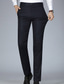 abordables Chino-Homme pantalon de costume Pantalon Poche Jambe droite Plein Bureau Travail Entreprise Mélange de Coton Chic et moderne Grande occasion Noir bleu marine Micro-élastique