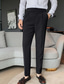 ieftine Pantaloni Chinos-Bărbați Pantaloni Pantaloni plisați Picior drept Ridicare înaltă Simplu Confort Birou Muncă Afaceri Epocă Elegant Negru Alb Talie Înaltă Micro-elastic
