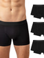 abordables Ropa interior masculina-Hombre 3 paquetes Boxers Cortos Bragas básicas Boxer Capital Transpirable Suave Color puro Media cintura Negro Rojo