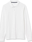 billiga Klassisk pikétröja för män-Herr POLO Shirt Pikétröja i bomull Utomhus Ledigt Polokrage Långärmad Ledigt Bekväm Ensfärgat Slät Knapp Fram Button-Down Vår Höst Normal Svart Vit Gul Rodnande Rosa Marinblå Blå POLO Shirt