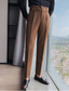 cheap Chinos-Men&#039;s Trousers Pleated Pants Straight Leg High Rise Plain Comfort Office Work Business Vintage Elegant Black White High Waist Micro-elastic