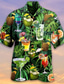 tanie Koszule hawajskie-Męskie Koszula Koszula hawajska Wzory graficzne Hipisowskie Autobus Wieczorne Jasnożółty Czarny Jasnozielony Fioletowy Brązowy Codzienny Hawajskie Krótki rękaw Przycisk w dół Nadruk Odzież Tropikalny