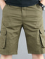 billiga Cargo-shorts-Herr Cargo-shorts Vandringsshorts 6 fickor Slät Komfort Utomhus Dagligen Utekväll Bomullsblandning Mode Streetwear Svart Gul